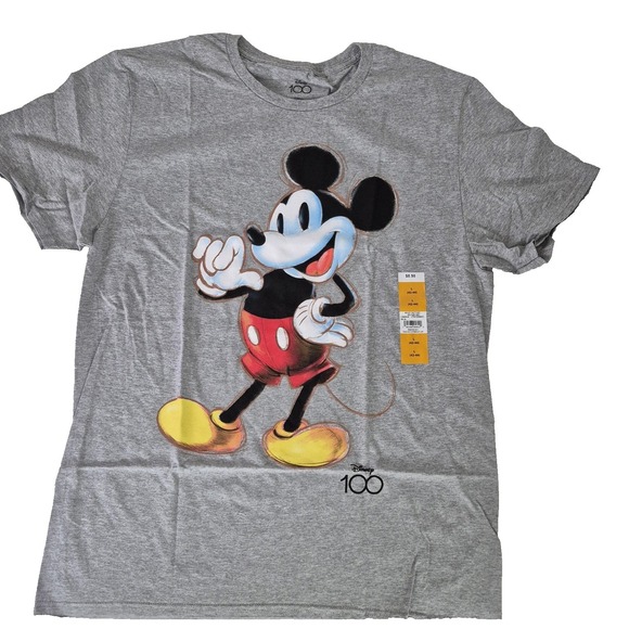 Disney Other - Disney Shirt Mens Large Gray Mickey Mouse Disney 100 Graphic Short Sleeve Tee
